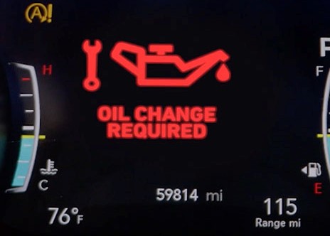 Automobile dashboard display indicates 